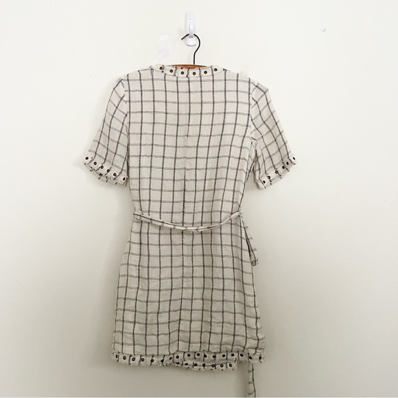 Gigi Hadid Blogger Favorite Tularosa Rocky Wrap Dress Grommets Linen Size Small - Picture 10 of 11